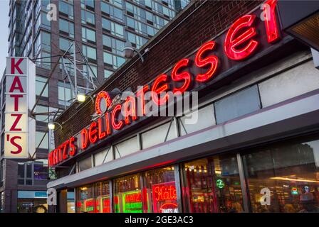 Katz's Delicatessen im unteren Osten von Manhattan NYC Stockfoto