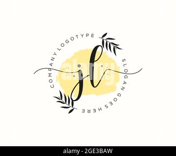 JL feminine Logo Schönheit Monogramm und elegantes Logo-Design, Handschrift Logo der ursprünglichen Signatur, Hochzeit, Mode, Blumen und botanischen mit kreativen Stock Vektor