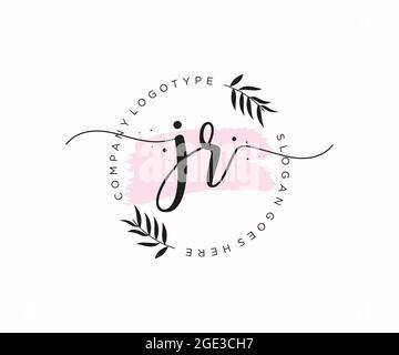 JR feminine Logo Schönheit Monogramm und elegantes Logo-Design, Handschrift Logo der ursprünglichen Signatur, Hochzeit, Mode, Blumen und botanischen mit kreativen Stock Vektor