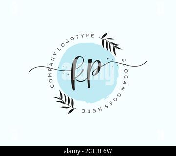 KP feminine Logo Schönheit Monogramm und elegantes Logo-Design, Handschrift Logo der ursprünglichen Signatur, Hochzeit, Mode, floral und botanisch mit kreativen Stock Vektor