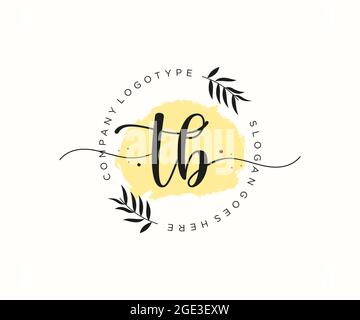 TB feminine Logo Schönheit Monogramm und elegantes Logo-Design, Handschrift Logo der ursprünglichen Signatur, Hochzeit, Mode, Blumen und botanischen mit kreativen Stock Vektor