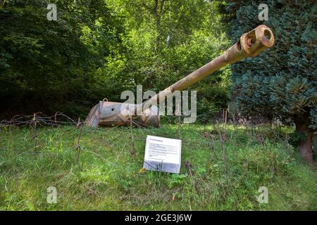 Panther Tower Position, Panzerabwehrkanone bei Siegfried Line, Pirmasens, Rheinland-Pfalz, Deutschland Stockfoto