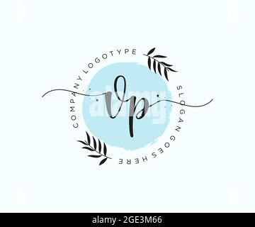 VP feminine Logo Schönheit Monogramm und elegantes Logo-Design, Handschrift Logo der ursprünglichen Signatur, Hochzeit, Mode, Blumen und botanischen mit kreativen Stock Vektor