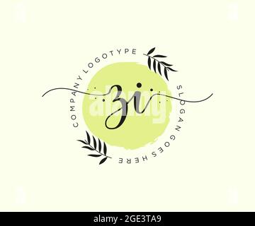 ZI feminine Logo Schönheit Monogramm und elegantes Logo-Design, Handschrift Logo der ursprünglichen Signatur, Hochzeit, Mode, floral und botanisch mit kreativen Stock Vektor