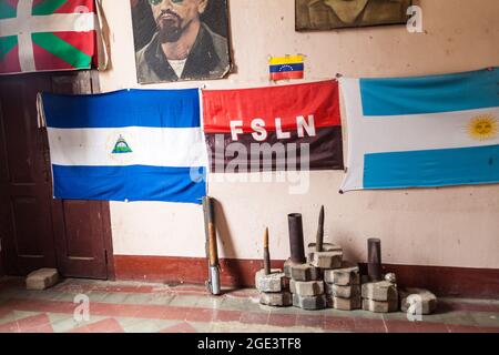 LEON, NICARAGUA - 25. APRIL 2016: Innenraum des Revolutionsmuseums in Leon, Nicaragua. Stockfoto