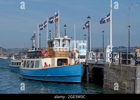 Falmouth, Cornwall, England, UK.2021. Eine Falmouth-Fähre, die zwischen Falmouth und St. Mawes verkehrt Stockfoto