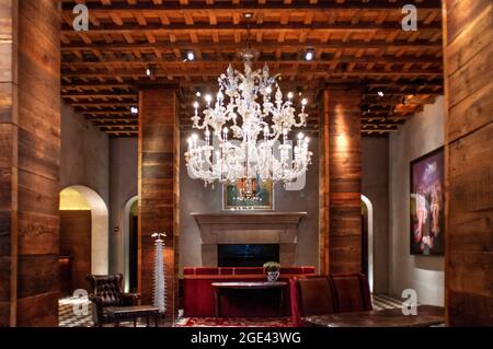 NEW YORK, Hall of Gramercy Park Hotel. 2 Lexington Avenue. Telefon 212-920-3300. Ein Boutique-Hotel in guter Lage mit Zugang zum einzigen privaten Park Stockfoto