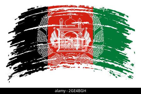 Afghanistan-Flagge in Grunge-Pinselstrich, Vektorbild Stock Vektor