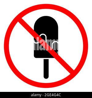 Eis ist verboten. Symbol „Eis stoppen“. Vektorgrafik. Kein Eintritt für Eis Stock Vektor