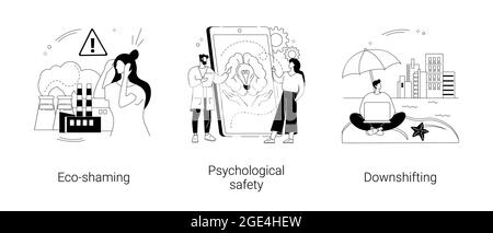 Soziale Angst abstrakte Konzept Vektor Illustrationen. Stock Vektor