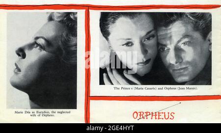 MARIE DEA MARIA CASARES und JEAN MARAIS in ORPÉE / ORPEUS 1950 Regisseur / Schriftsteller JEAN COCTEAU Musik Georges Auric Kostümdesign Marcel Escoffier Executive producer Andre Paulve Stockfoto