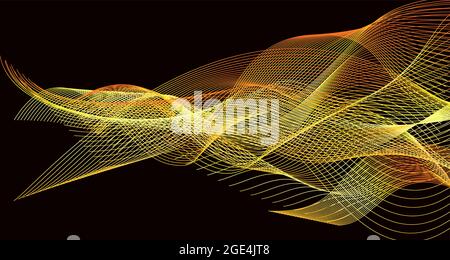 Vektor-Hintergrundbild von Linien in einer bestimmten Reihenfolge, die Schaffung eines Musters in Goldtönen in Form von Fäden Stock Vektor