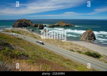 Myers Beach Blick, Cape Sebastian State Park, Oregon Stockfoto