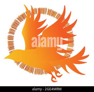 Vektorbild von Silhouetten von Vögeln im Flug Stock Vektor