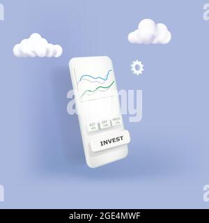 Mobile Online-Investitionen. Trendy Mobile Banking. Kryptowährungstechnologie. Finanzanalysen. Anwendungsvorlage Für Den Handel. Stock Vektor
