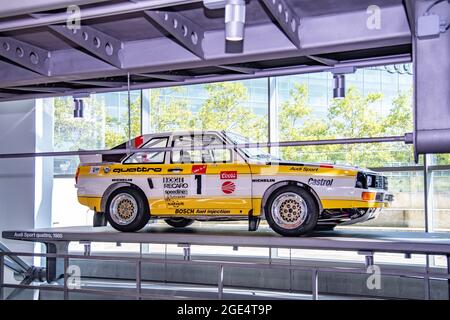 Audi Sport quattro, Rallye-Weltmeister 1984 aus dem Audi Museum Mobile in Ingolstadt-Deutschland. Stockfoto