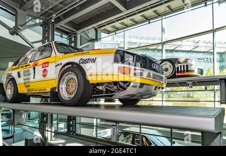 Audi Sport quattro, Rallye-Weltmeister 1984 aus dem Audi Museum Mobile in Ingolstadt-Deutschland. Stockfoto