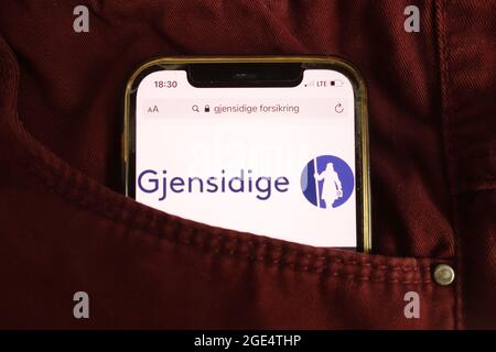 KONSKIE, POLEN - 04. August 2021: Logo von Dixons Carphone plc auf dem Mobiltelefon Stockfoto