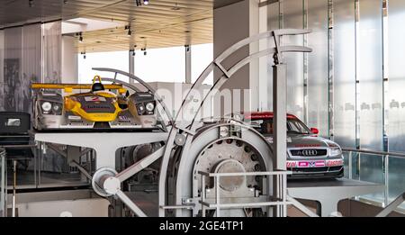 Audi R8 ALMS LMP1 Prototyp von Audi Museum Mobile, Ingolstadt Deutschland. Stockfoto
