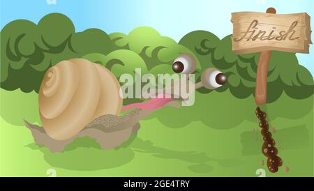 vektorbild einer aufstrebenden Schnecke Stock Vektor