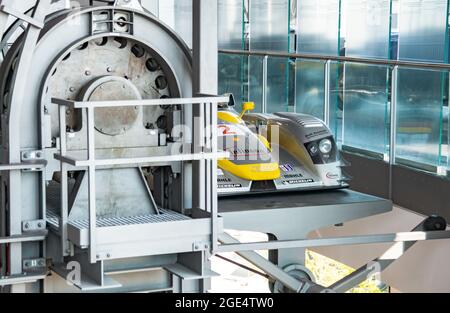 Audi R8 ALMS LMP1 Prototyp von Audi Museum Mobile, Ingolstadt Deutschland. Stockfoto