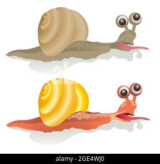 vektorbild einer zum Ziel strebenden Schnecke Stock Vektor