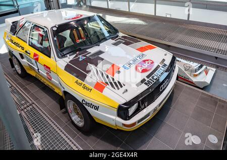 Audi Sport quattro, Rallye-Weltmeister 1984 aus dem Audi Museum Mobile in Ingolstadt-Deutschland. Stockfoto