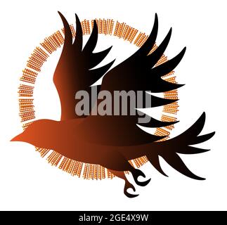 Vektorbild von Silhouetten von Vögeln im Flug Stock Vektor