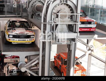 Audi Sport quattro, Rallye-Weltmeister 1984 aus dem Audi Museum Mobile in Ingolstadt-Deutschland. Stockfoto