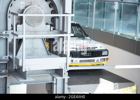 Audi Sport quattro, Rallye-Weltmeister 1984 aus dem Audi Museum Mobile in Ingolstadt-Deutschland. Stockfoto