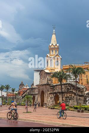 Torre del Reloj, Cartagena de Indias, Kolumbien. Stockfoto