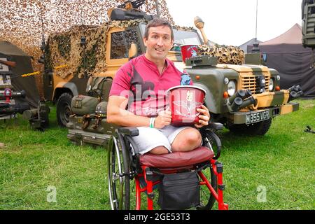 Kriegsverteran und Amputierte Ben Parkinson MBE aus Doncaster bei der Yorkshire Kriegserfahrung in Hunsworth, West Yorkshire, Großbritannien Stockfoto