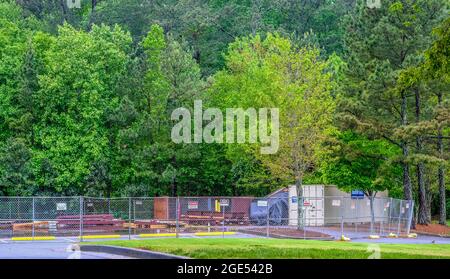 Neues Bauprojekt Hinter Dem Kettenglied Stockfoto