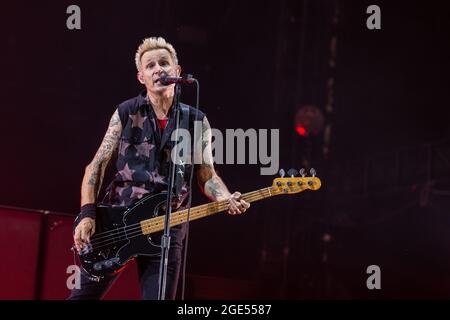 Chicago, USA. 15. August 2021. Des Grünen Tages während der Hella Mega Tour im Wrigley Field am 15. August 2021 in Chicago, Illinois (Foto von Daniel DeSlover/Sipa USA) Quelle: SIPA USA/Alamy Live News Stockfoto