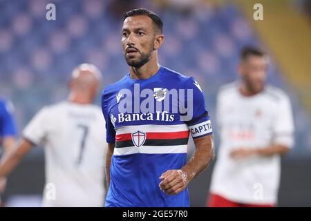 Genua, Italien, 16. August 2021. Fabio Quagliarella von UC Sampdoria während des Coppa Italia-Spiels bei Luigi Ferraris in Genua. Bildnachweis sollte lauten: Jonathan Moscrop / Sportimage Kredit: Sportimage/Alamy Live Nachrichten Kredit: Sportimage/Alamy Live Nachrichten Stockfoto