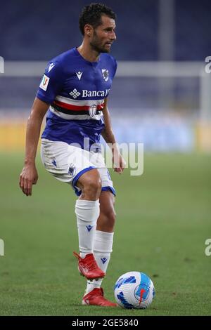 Genua, Italien, 16. August 2021. Antonio Candreva von UC Sampdoria während des Coppa Italia-Spiels bei Luigi Ferraris in Genua. Bildnachweis sollte lauten: Jonathan Moscrop / Sportimage Kredit: Sportimage/Alamy Live Nachrichten Kredit: Sportimage/Alamy Live Nachrichten Stockfoto