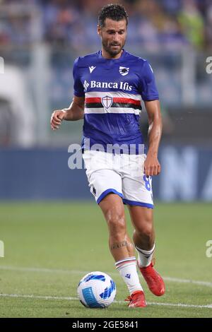 Genua, Italien, 16. August 2021. Antonio Candreva von UC Sampdoria während des Coppa Italia-Spiels bei Luigi Ferraris in Genua. Bildnachweis sollte lauten: Jonathan Moscrop / Sportimage Kredit: Sportimage/Alamy Live Nachrichten Kredit: Sportimage/Alamy Live Nachrichten Stockfoto