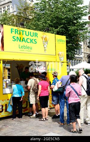 Lebeu Belgian Frites in Gent, Belgien. Stockfoto