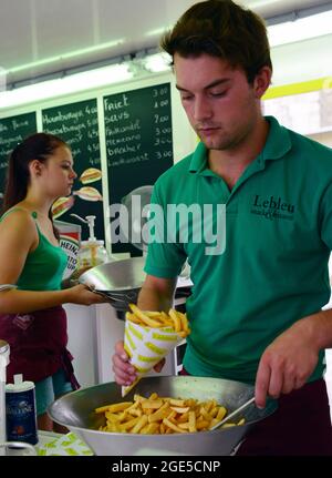 Lebeu Belgian Frites in Gent, Belgien. Stockfoto