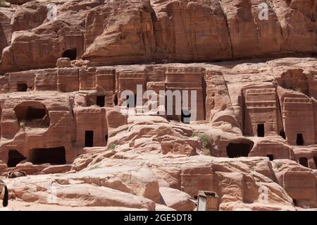 Gräber, Petra, Jordanien, Mittlerer Osten Stockfoto