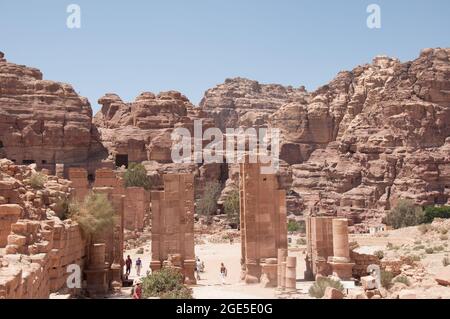 Das Temenser Tor, Petra, Jordanien, Naher Osten Stockfoto