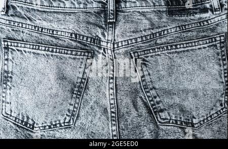 Blaue Denim-Jeans-Textur. Denim-Hintergrundtextur für Design. Denim-Struktur in Canvas. Blauer Denim, der als Hintergrund verwendet werden kann Stockfoto
