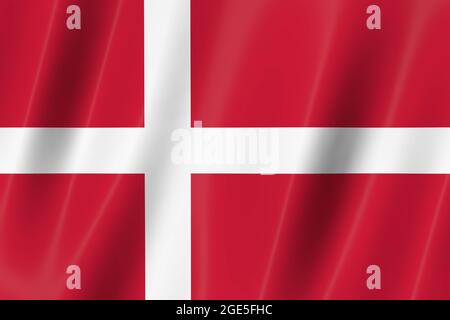 dänemark-Flagge, 3d-Rendering, 8K Stockfoto