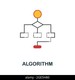 Algorithmus-Symbol. Flaches Zeichenelement aus der Datenanalyse-Sammlung. Kreatives Algorithmus-Symbol für Webdesign, Vorlagen, Infografiken und mehr Stock Vektor