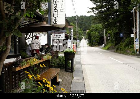 Nagano, Japan, 2021-12-08 , Togakushi-Schrein. Stockfoto