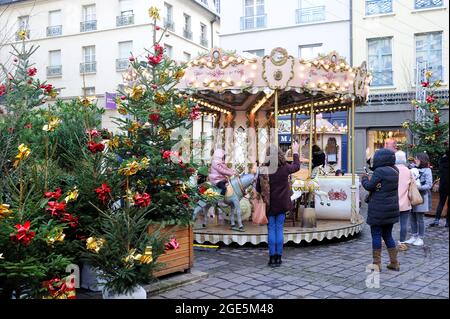 FRANKREICH, YVELINES (78) SAINT-GERMAIN-EN-LAYE, WEIHNACHTSMARKT Stockfoto