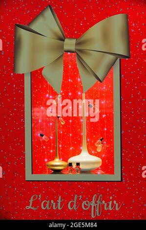 FRANKREICH, PARIS (75) 3 UND 4. ARRONDISSEMENT, DAS VIERTEL MARAIS ZUR WEIHNACHTSZEIT, EINKAUFEN IN DER RUE DES FRANCS BOURGEOIS, PARFÜMERIE Stockfoto