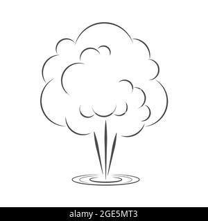 Wolke aus Luftdampf. Ein einfaches Vektor-Symbol. Flacher Stil Stock Vektor