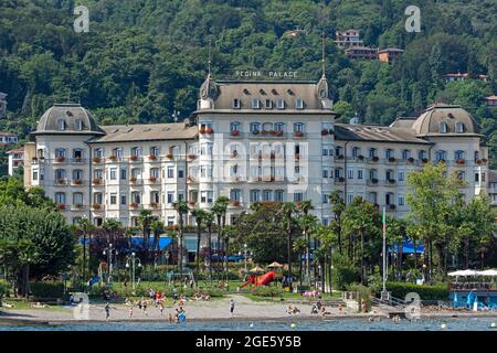 Hotel Regina Palace, Stresa, Lago Maggiore, Piemont, Italien Stockfoto