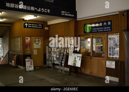 Yudanaka, nagano, japan, 2021-13-8 , Informationszentrum am Bahnhof Yudanaka. Stockfoto